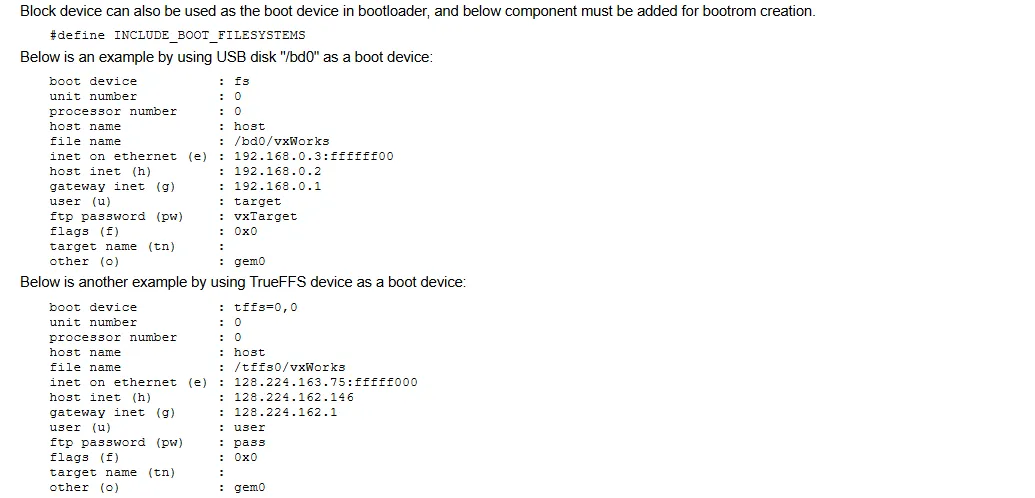 VxWorks Configure SD Card
